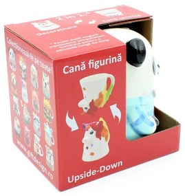 Cană figurină upside-down "Ursuleț panda bleu"