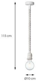 Lustră pe cablu LEONARDO ROPE 1xE27/10W/230V alb