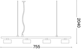 Lustră LED pe cablu Ideal Lux MINOR 4xGX53/9W/230V 75,5 cm negru