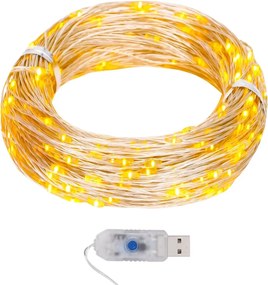 vidaXL vidalXL Instalație luminoasă 400 micro LED-uri alb cald 8 funcții 40 m