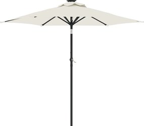 vidaXL Umbrelă soare de grădină stâlp din oțel, alb, 225x225x212 cm
