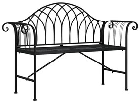 318828 vidaXL Bancă de grădină cu 2 locuri, negru, 128 cm, oțel
