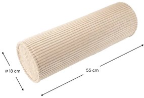 Pernă decorativă pentru copii maro deschis cu tapițerie din catifea reiată Roll – Wigiwama