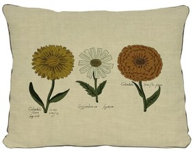 Pernă cu motive florale Surdic Flowers, 50 x 35 cm, bej