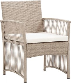 vidaXL Fotolii de grădină cu perne, 2 buc., bej, poliratan