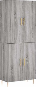 vidaXL Dulap înalt, gri sonoma, 69,5x34x180 cm, lemn compozit