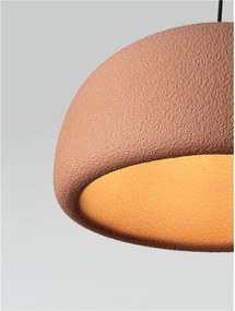 Lustra suspendata cu textura granulata Davo 43cm, rosu caramiziu