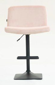 HR150KW Scaun Roz Pudra din Catifea cu Bază Neagră