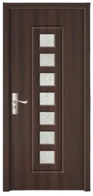 Usa Interior din MDF Novo Doors ND236, Cadru din Lemn Masiv, Geam Sablat, KIT COMPLET, Toc , Manere si balamale incluse (Culoare: Crem, Dimensiune: