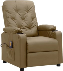 vidaXL Fotoliu de masaj rabatabil, cappuccino, piele ecologică