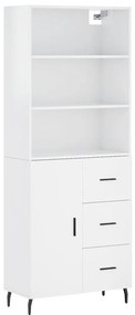 3189463 vidaXL Dulap înalt, alb extralucios, 69,5x34x180 cm, lemn compozit