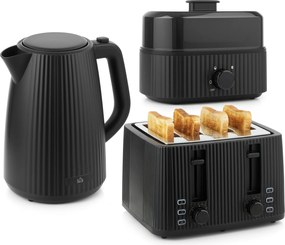 HOMCOM Fierbător rapid 1,7 L și set toaster cu 4 felii, fierbător pentru 6 ouă cu indicator luminos Negru | Aosom Romania