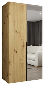 Dulap de haine 100 cm Alice 2 (Stejar artisan + Negru). 1126146