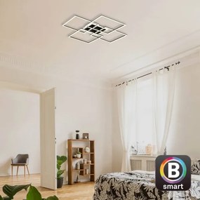 Brilo - Plafonieră LED dimabilă FRAME 50W/230V Wi-Fi Tuya + telecomandă 72,4x72,4cm negru