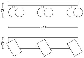 Spot KOSIPO 3xGU10/5,5W/230V alb Philips