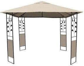 Pavilion pentru gradina/terasa, cadru metalic, bej, 3x3x2.6 m