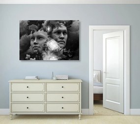 Tablou gândire virtuală în design alb-negru