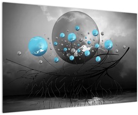 Tabloul - bile abstracte albastru deschis (90x60 cm)