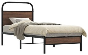 vidaXL Cadru pat fără saltea, stejar maro 75x190 cm lemn prelucrat