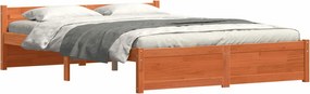 vidaXL Cadru de pat cu headboard Maroniu cerat 205.5 x 95.5 x 51 cm