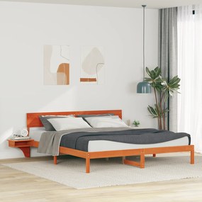 vidaXL Cadru de pat Maro ceruit 200 x 200 cm Lemn masiv de pin