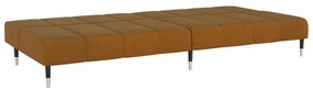 Canapea extensibila 2 locuri, cu taburet, maro, catifea Maro, Cu scaunel pentru picioare