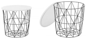 Masa de cafea Mariffa negru-alb - d 42 x h 41 cm