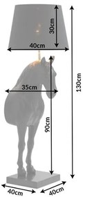 Lampa decorativa de podea, Cal, Negru, BLACK BEAUTY 130cm