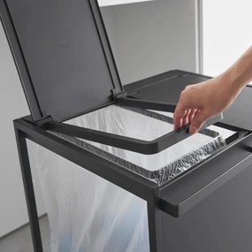 Coș de gunoi negru de reciclat din metal Tower – YAMAZAKI