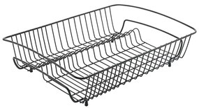 Scurgător vase din oțel inoxidabil Metaltex Rectangular Lava, negru