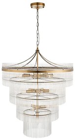 Lustră pe lanț Endon 112576 MARIETTA 16xE14/6W/230V alamă/transparent