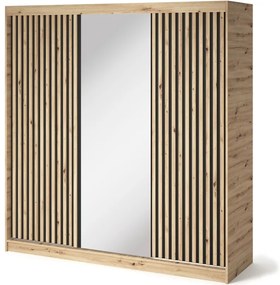 Șifonier cu uși glisante si oglinda, 180x60x204 cm, Emerio III, Eltap