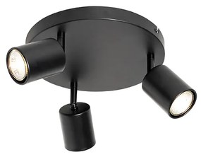 Plafoniera moderna neagra ajustabila rotunda cu 3 lumini - Java