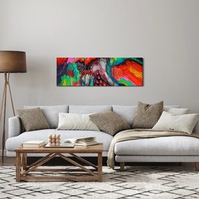 Tablou abstract - culori (cu ceas) (90x30 cm)