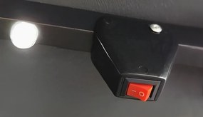 Umbrelă de soare de grădină LED, gri, 3 m, LINDAN