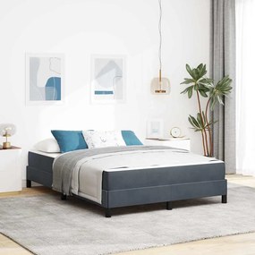 vidaXL Pat boxspring cu saltea Gri închis 140 x 190 cm Catifea