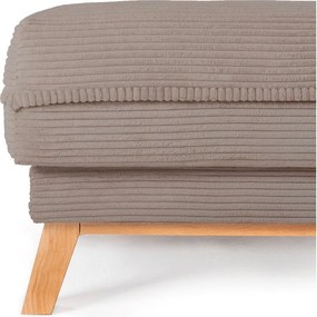 Taburet taupe cu tapițerie din catifea reiată Tori – Bonami Selection
