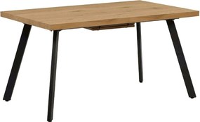 Masa extensibila AKAIKO, stejar/negru, 140/180x80x75 cm