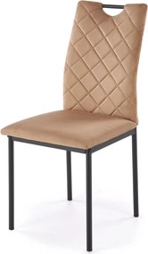 Scaun K577, bej - HLR 11, stofa catifelata/otel, 43x53x93 cm