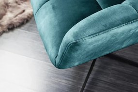 Fotoliu pivotant cu inaltime reglabila PAPILLON catifea petrol