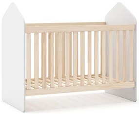 Pătuț alb/în culoare naturală cu aspect de lemn de pin 60x120 cm Estefania – Marckeric