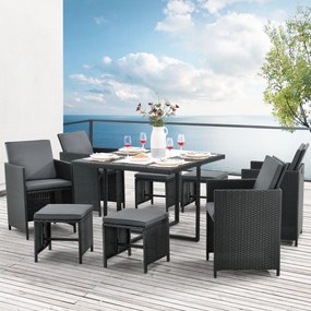Juskys Set canapele de grădină din ratan Baracoa L