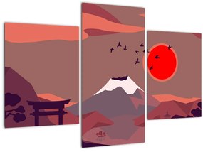 Tablou - Ilustrație a Muntelui Fuji (90x60 cm)