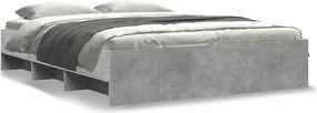 vidaXL Cadru de pat fără saltea Gri beton 160x200cm Lemn prelucrat