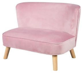 Canapea pentru copii roz-deschis cu tapițerie din catifea 70 cm Lil Sofa – Roba