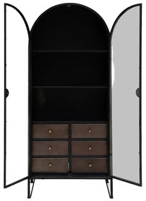 Vitrina din metal si sticla, cu 2 usi, aspect vintage, Walton