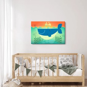 Tablou - Balenă veselă în mare (90x60 cm)