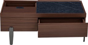 Masă de cafea modernă cu sertare și capac glisant, mult spațiu de depozitare, 105x50x41,5 cm, Maro