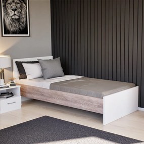 Pat single Miami 90x200 cm alb-stejar York