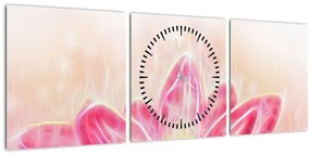 Tablou - Floare de lotus (cu ceas) (90x30 cm)